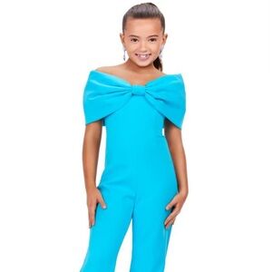 Ashley Lauren Kids jumpsuit (8227) sz12 turquoise